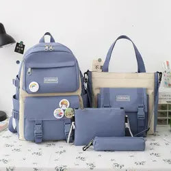 Wholesale Custom 4 in 1 Cheap School Bags Outdoor Travel Waterproof Kids Backpacks Set Casual Sports Backpacks for Girls