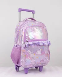 Wholesale New Design Children's School PU Backpack Princess Designer School Bags Cute Fairy Tale Purple Backpack for Kids