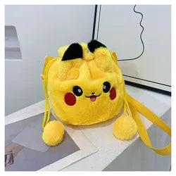 New Sanrios Cute Cartoon Plush Doll Backpack Soft Drawstring Bag for Girls Gift with Stuffed Animal Feature