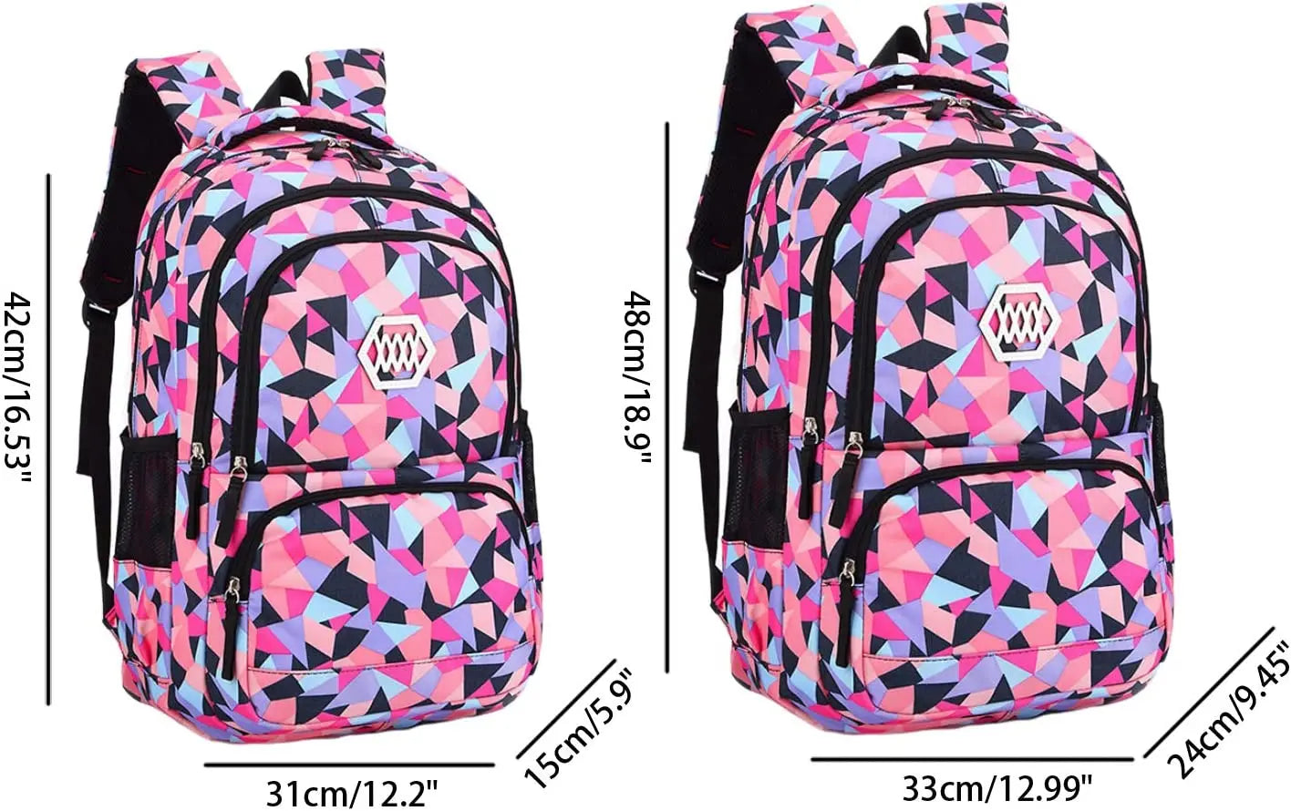 Wholesale Price Large Capacity Schoolbags Manufacturer Supply Geometric Printed Kids Primary School Backpack