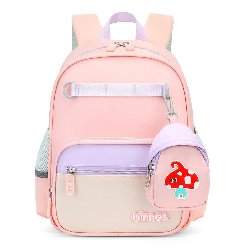 2025 Lovely Unisex Zipper Schoolbags Waterproof Fashion School Kids Backpack Polyester Lining Cartoon Design Kid Bag Charms