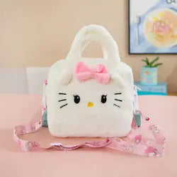 Spongebobs Cartoon Mini Cross Body Plush Backpack Cute Cotton Kuromi KT Cat Soft Portable for Girls
