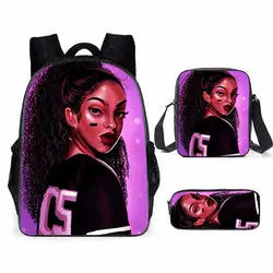 3pcs/set School Bags Kids Black Art African Girl Printing School Bagpack Children Shoulder Book Bags Satchel