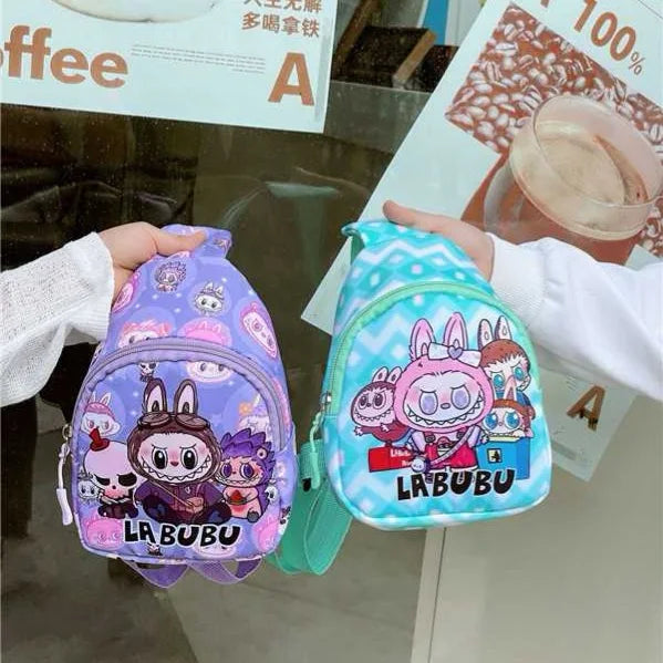 Wholesale Labubu Children's Backpack Mini Chest Plush Toys Bag Crossbody Cartoon Coin Purse Kids Birthday Gift Messenger Bag