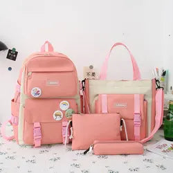 Wholesale Custom 4 in 1 Cheap School Bags Outdoor Travel Waterproof Kids Backpacks Set Casual Sports Backpacks for Girls