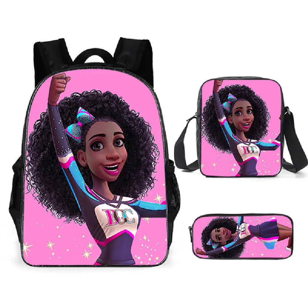 3pcs/set School Bags Kids Black Art African Girl Printing School Bagpack Children Shoulder Book Bags Satchel
