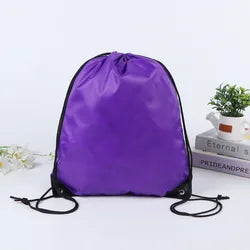 Custom Gym Logos Sublimation Polyester Bags Nylon Beach Sports Lightweight Kids Waterproof Drawstring Backpack