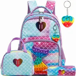 Wholesale Waterproof School Backpack for Girls Kids Bookbag Casual Student Backpack Set Custom Schoolbag
