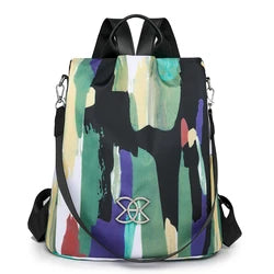 2024 New Famous Large Capacity Anti-Theft Anti-Splash Women's Schoolbag High Quality Nylon Backpack Solid Color Design Polyester