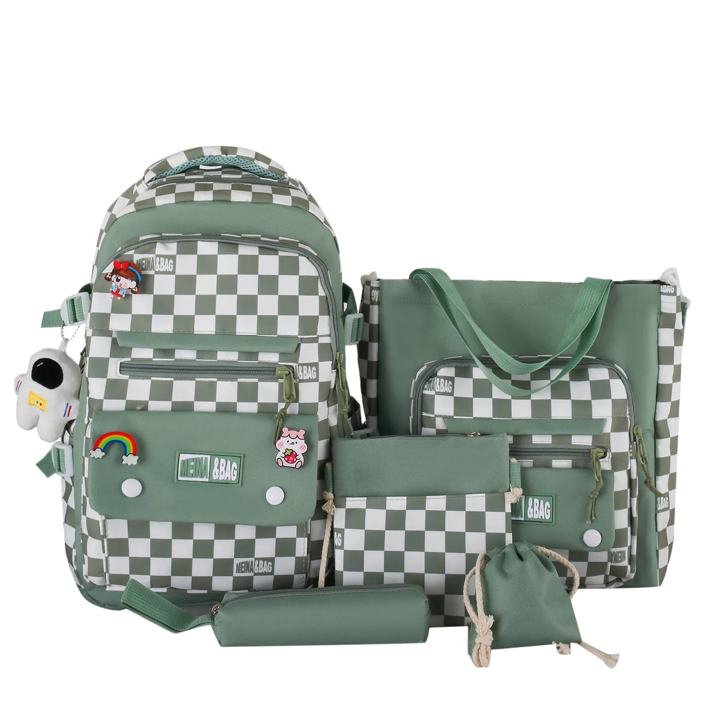 Custom 5-Piece School and Lunch Bag Set Waterproof Boys & Girls Backpack for Kids