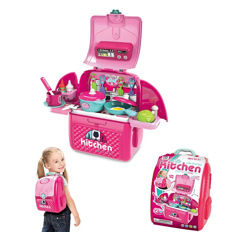Wholesale Funny Princess Dress up Games Makeup Backpack Set Pretend Play Toy for Kids Girls