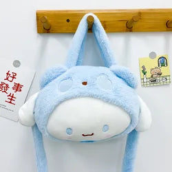 Cute Hello KT Kitties Anime Style Soft Cotton Backpack Girl's Plush Toy Bag Single Shoulder Crossbody Handbag