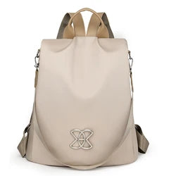 2024 New Famous Large Capacity Anti-Theft Anti-Splash Women's Schoolbag High Quality Nylon Backpack Solid Color Design Polyester