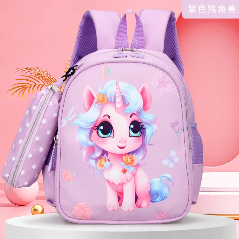 Popular Fashion Waterproof Oxofrd Children School Backpack Girl New Cute Lightweight 3-6 Years Old Cartoon Kindergarten Bag