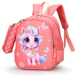 Popular Fashion Waterproof Oxofrd Children School Backpack Girl New Cute Lightweight 3-6 Years Old Cartoon Kindergarten Bag