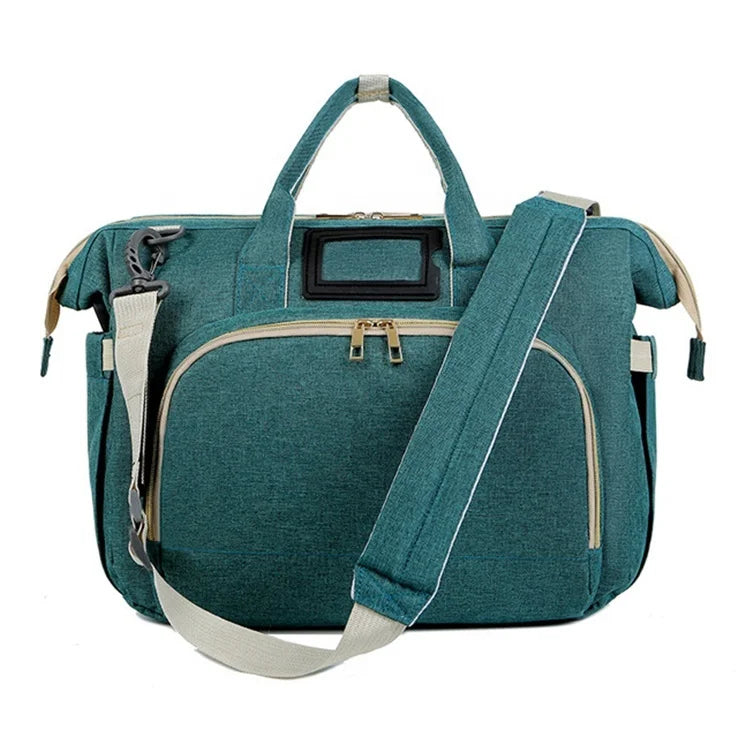 2025 Portable Foldable Large Capacity Crib Mummy Diaper Backpack Multi-Function Newborn Outdoors Travel Bag Zipper Polyester