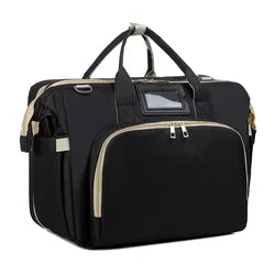 2025 Portable Foldable Large Capacity Crib Mummy Diaper Backpack Multi-Function Newborn Outdoors Travel Bag Zipper Polyester