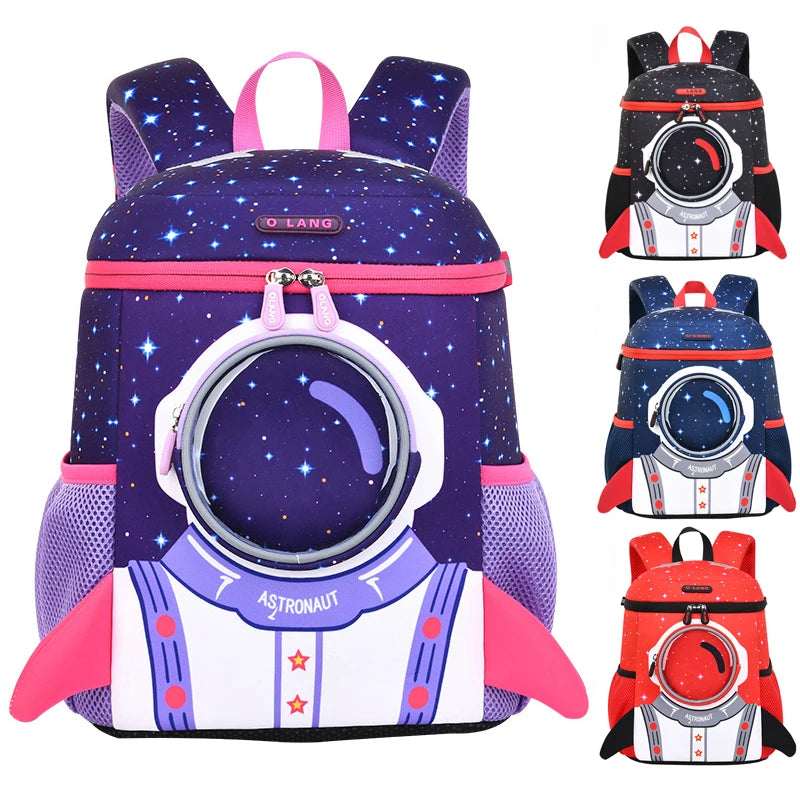Cool Space Kids Neoprene Backpack Waterproof Fashionable Boys Bucket Bag for Kindergarten Preschool Student Use