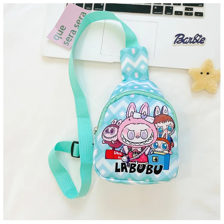 Wholesale Labubu Children's Backpack Mini Chest Plush Toys Bag Crossbody Cartoon Coin Purse Kids Birthday Gift Messenger Bag