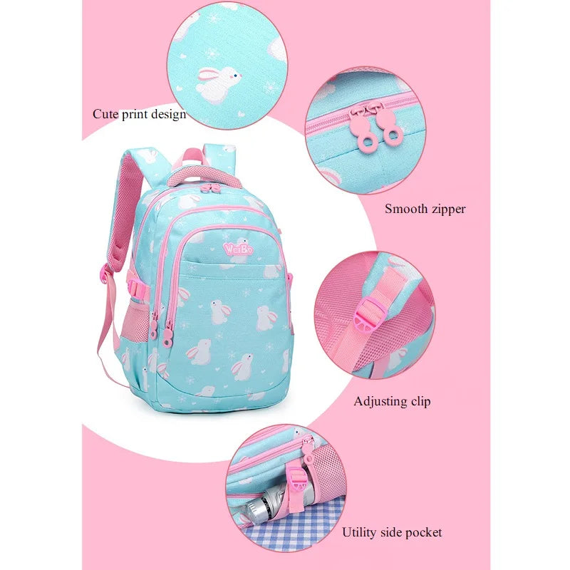 2024 Printed Backpack Student Lightweight School Bag Three Piece Set Large Capacity Leisure Travel Backpack