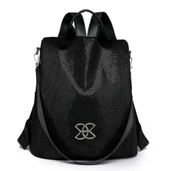 2024 New Famous Large Capacity Anti-Theft Anti-Splash Women's Schoolbag High Quality Nylon Backpack Solid Color Design Polyester