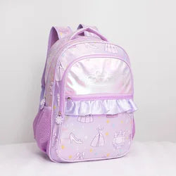 Wholesale New Design Children's School PU Backpack Princess Designer School Bags Cute Fairy Tale Purple Backpack for Kids