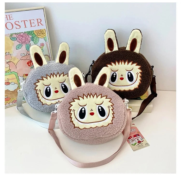 2025 Custom Wholesale High Quality Hot Cute Labubu Bag Cartoon Animal and Logo Pattern Children's PC Coin Plush Labubu Backpack