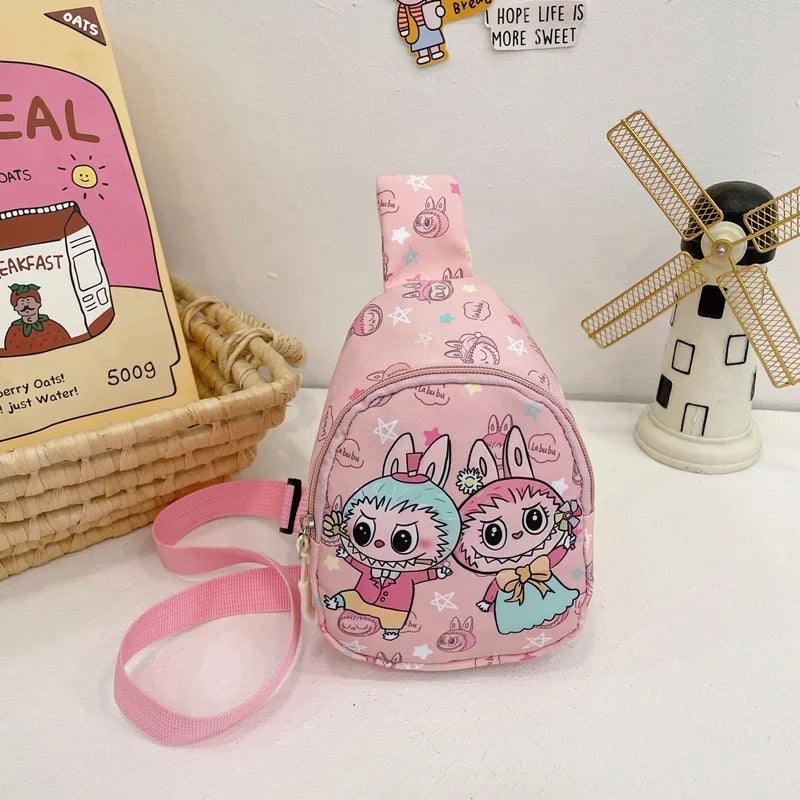 Wholesale Labubu Children's Backpack Mini Chest Plush Toys Bag Crossbody Cartoon Coin Purse Kids Birthday Gift Messenger Bag