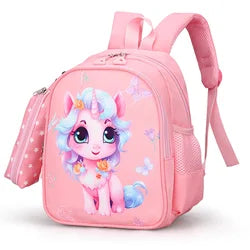 Popular Fashion Waterproof Oxofrd Children School Backpack Girl New Cute Lightweight 3-6 Years Old Cartoon Kindergarten Bag