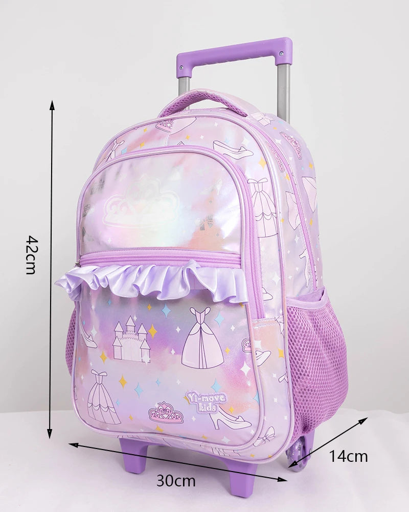 Wholesale New Design Children's School PU Backpack Princess Designer School Bags Cute Fairy Tale Purple Backpack for Kids