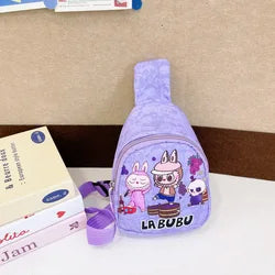 Wholesale Labubu Children's Backpack Mini Chest Plush Toys Bag Crossbody Cartoon Coin Purse Kids Birthday Gift Messenger Bag