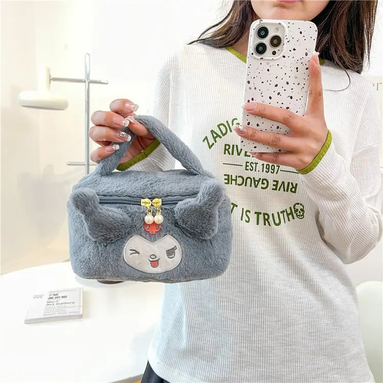 Cartoon Cute Kabi Plush Storage Plush Bag Large Capacity Portable Travel Cosmetic Bag for Boys Girls