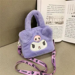 Spongebobs Cartoon Mini Cross Body Plush Backpack Cute Cotton Kuromi KT Cat Soft Portable for Girls