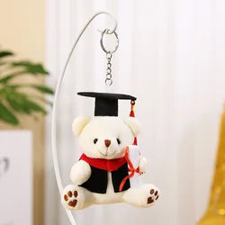 12m Cute Teddy Bear Plush Keychain Soft Doctor Teddy Bear Backpack Pendant Student Graduation Souvenir Graduation Gifts for Kid