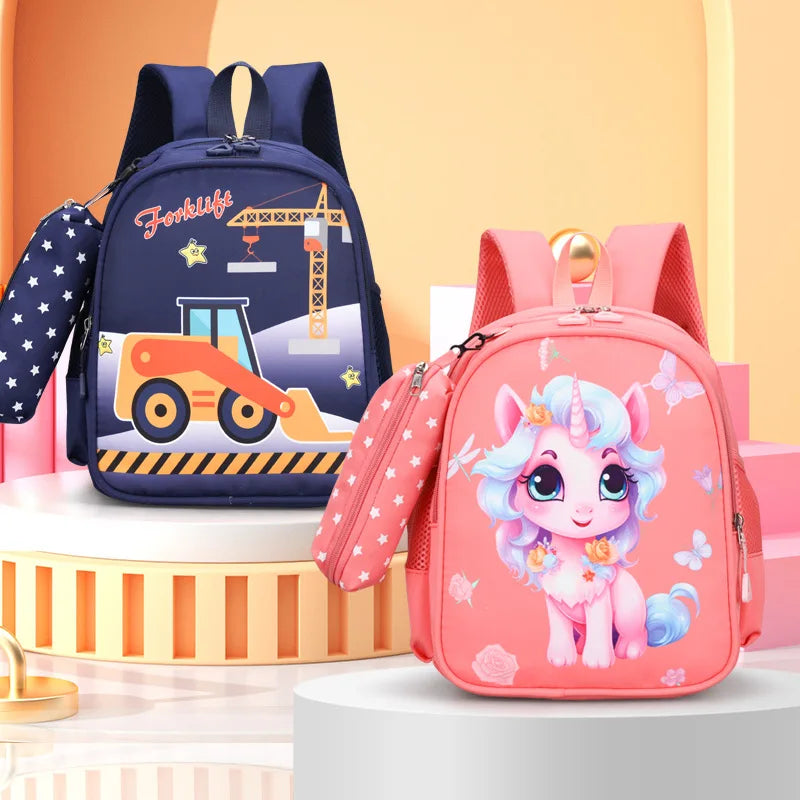 Popular Fashion Waterproof Oxofrd Children School Backpack Girl New Cute Lightweight 3-6 Years Old Cartoon Kindergarten Bag