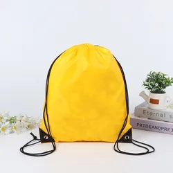 Custom Gym Logos Sublimation Polyester Bags Nylon Beach Sports Lightweight Kids Waterproof Drawstring Backpack