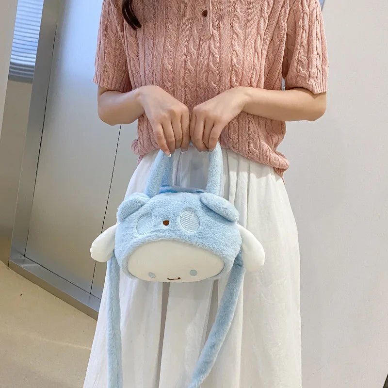 Cute Hello KT Kitties Anime Style Soft Cotton Backpack Girl's Plush Toy Bag Single Shoulder Crossbody Handbag