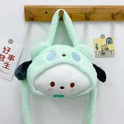 Cute Hello KT Kitties Anime Style Soft Cotton Backpack Girl's Plush Toy Bag Single Shoulder Crossbody Handbag