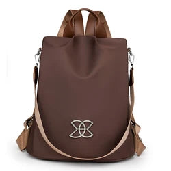 2024 New Famous Large Capacity Anti-Theft Anti-Splash Women's Schoolbag High Quality Nylon Backpack Solid Color Design Polyester