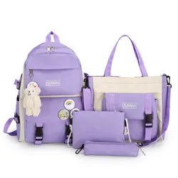 Wholesale Custom 4 in 1 Cheap School Bags Outdoor Travel Waterproof Kids Backpacks Set Casual Sports Backpacks for Girls