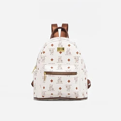 Custom Cartoon Printed Vintage Style Waterproof PU Leather Backpack for Women Kids for School Travel Mochila Student Backpack