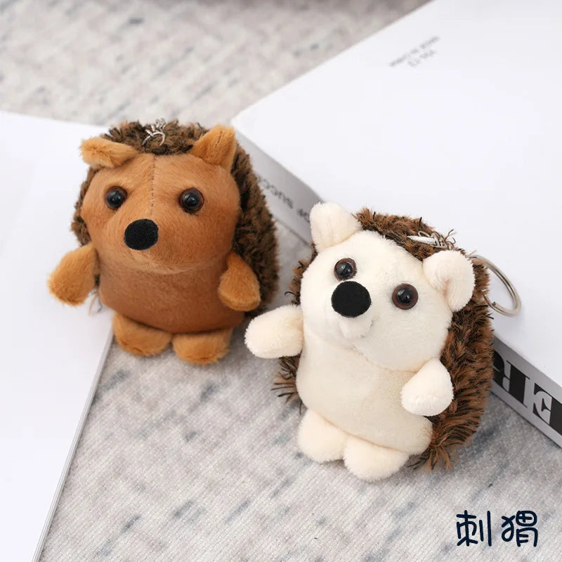 10cm Hedgehog Plush Toy Cartoon Animal Pendant Soft Stuffed Doll Keychain Backpack Car Bag Key Ring Decor Kid Gift