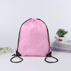 Custom Gym Logos Sublimation Polyester Bags Nylon Beach Sports Lightweight Kids Waterproof Drawstring Backpack
