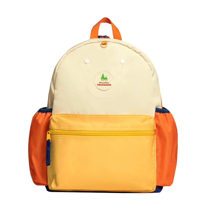 Unisex Kids Anti-Lost Backpack Waterproof Microfiber Leather with Zipper Closure Cartoon Design School Bag for Boys and Girls