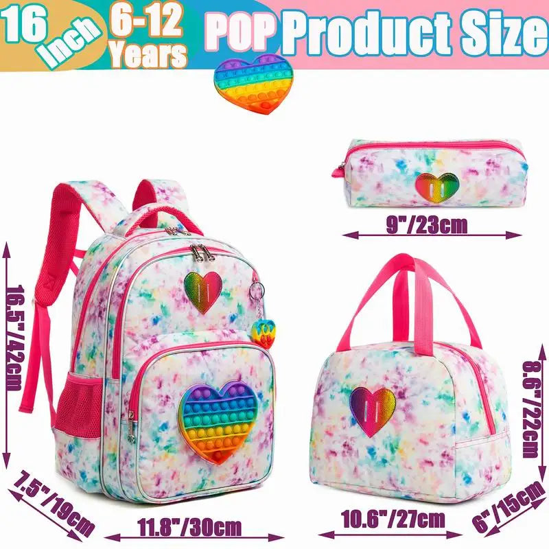 Wholesale Waterproof School Backpack for Girls Kids Bookbag Casual Student Backpack Set Custom Schoolbag
