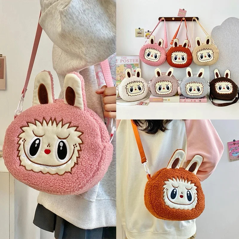 2025 Custom Wholesale High Quality Hot Cute Labubu Bag Cartoon Animal and Logo Pattern Children's PC Coin Plush Labubu Backpack