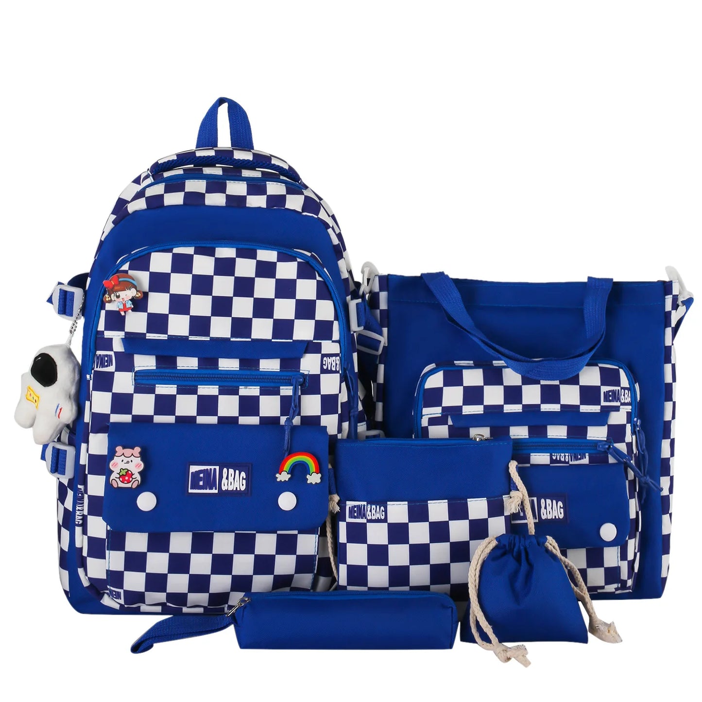 Custom 5-Piece School and Lunch Bag Set Waterproof Boys & Girls Backpack for Kids