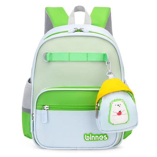 2025 Lovely Unisex Zipper Schoolbags Waterproof Fashion School Kids Backpack Polyester Lining Cartoon Design Kid Bag Charms
