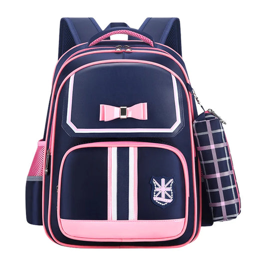2025 GQ Durable Oxford School Backpack for Kids New Design Cartoon Logo Pattern Trendy Style Grade 1-6 Student Bag Set