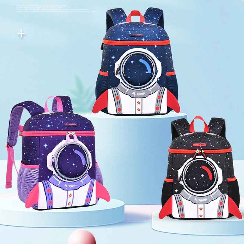 Cool Space Kids Neoprene Backpack Waterproof Fashionable Boys Bucket Bag for Kindergarten Preschool Student Use